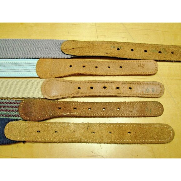 Lot of 5 Woven Canvas and Leather Belts Sizes 32-34 Multicolor Golf Dress Work - Picture 10 of 11